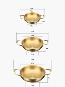 1pc Stainless Steel Soup Pot - Gold - View 7