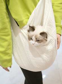 1入組素色便攜寵物攜帶包 - 白色 - 查看 1