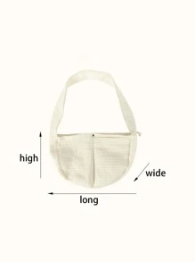 1入組素色便攜寵物攜帶包 - 白色 - 查看 6