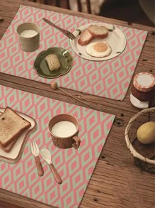 1 pieza Mantelito individual con patrón geométrico - Multicolor - Ver 1