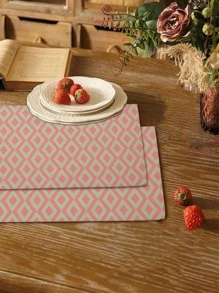 1 pieza Mantelito individual con patrón geométrico - Multicolor - Ver 4