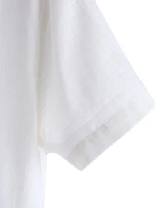 Manfinity Hombres Camisa Con Detalles De Botones Y Cuello En V - Blanco - Ver 4