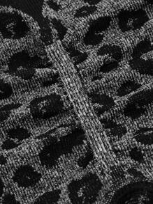 Easithlete 無縫豹紋印花寬腰帶運動打底褲 - 深灰色 - 查看 8