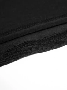 Manfinity Homme Hombres Camiseta ribete en contraste de cuello V - Negro - Ver 6