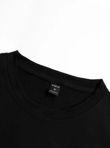 Manfinity Homme Men Contrast Piping Tee - Black - View 4