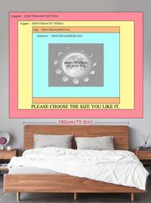 Moon & Planet Pattern Tapestry - Multicolor - View 3
