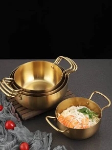 1pc Stainless Steel Pot - Gold - View 1