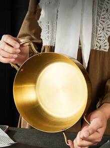 1pc Stainless Steel Pot - Gold - View 6