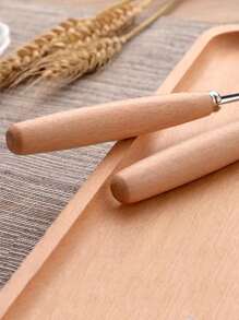 1Set Wooden Handle Flatware - Coffee Brown - View 3