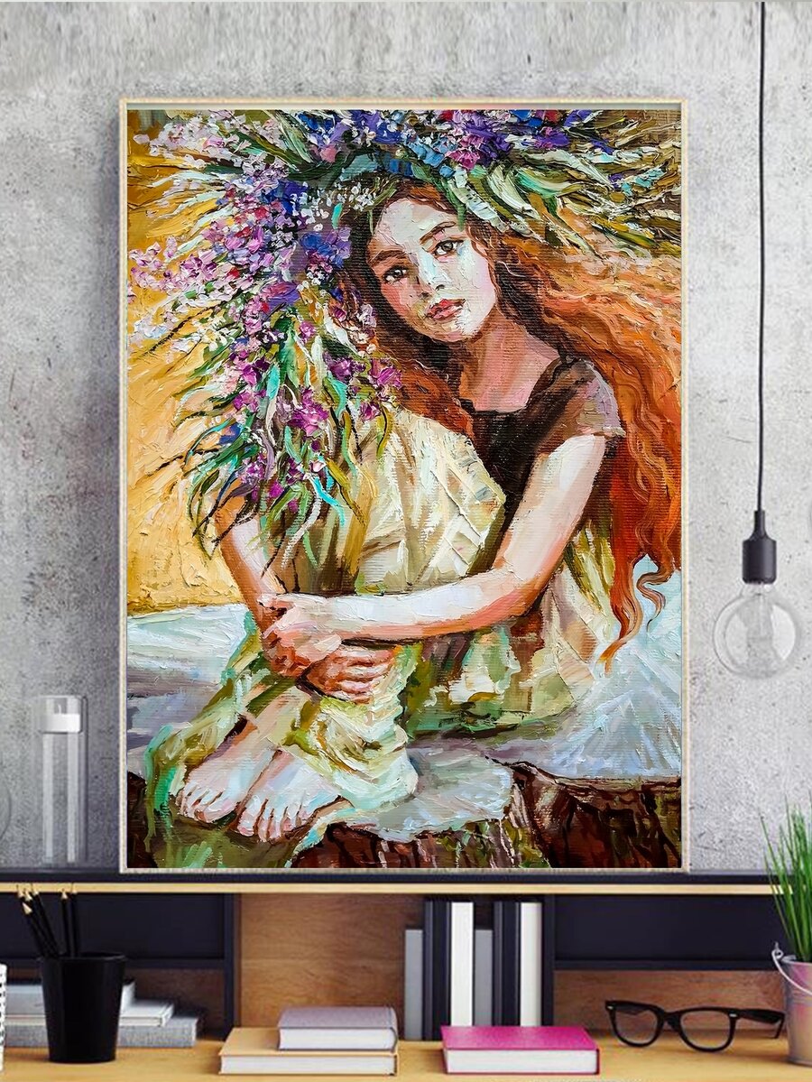 人像圖案DIY鑽石畫不附框架 - 彩色 - 查看 1