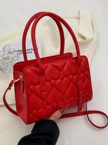 心壓花方包 - 紅色 - 查看 3