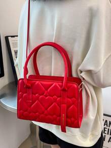 心壓花方包 - 紅色 - 查看 5