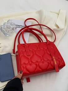 心壓花方包 - 紅色 - 查看 6