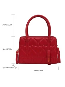 心壓花方包 - 紅色 - 查看 2