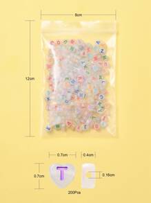 1pack Glow In The Dark Heart Detail DIY Bead - Multicolor - View 3