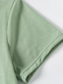 Tops con gái Slogan Thực vật Giải trí - màu xanh lá - Xem 5