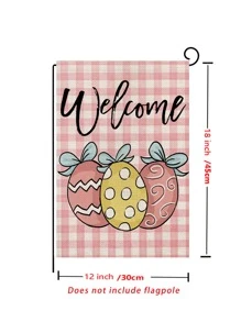 1pc Egg & Letter Graphic Flag - Multicolor - View 4