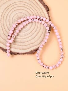 1 hebra Accesorio de joya DIY cuenta - Rosa - Ver 4