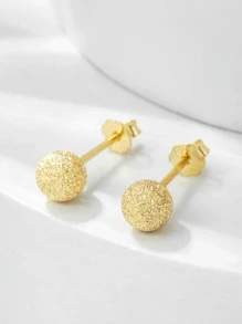 ELSEDES 1 par de aretes de plata de ley 925 con acabado mate, estilo minimalista elegante, hecho a mano para mujeres