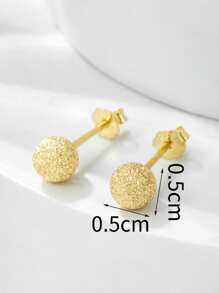 ELSEDES 1 par de aretes de plata de ley 925 con acabado mate, estilo minimalista elegante, hecho a mano para mujeres