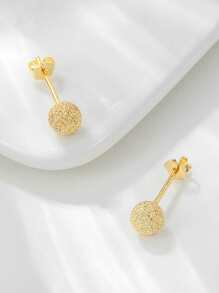 ELSEDES 1 par de aretes de plata de ley 925 con acabado mate, estilo minimalista elegante, hecho a mano para mujeres