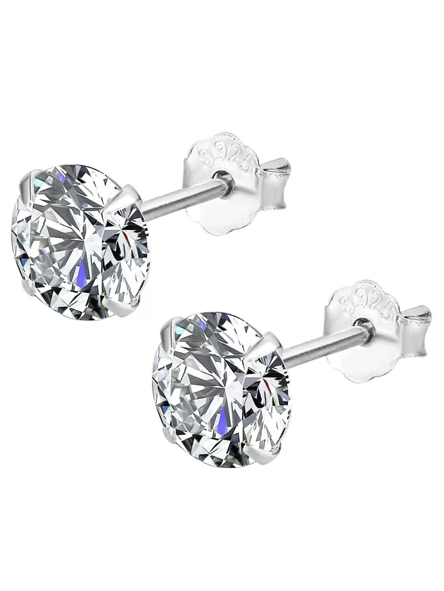 ELSEDES 方晶鋯石裝飾銀耳釘