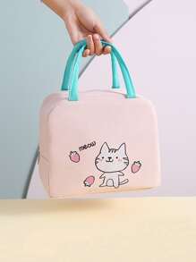 1pc Cartoon Graphic Lunch Bag - Pink - View 3