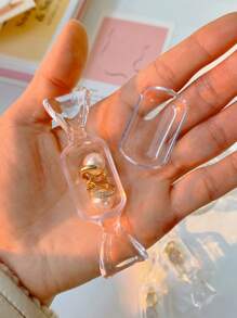 2pcs Mini Clear Candy Shaped Jewelry Storage Box,Novelty Plastic Earrings Necklace Storage Box For Home - Clear - View 5