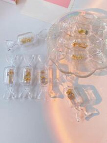 2pcs Mini Clear Candy Shaped Jewelry Storage Box,Novelty Plastic Earrings Necklace Storage Box For Home - Clear - View 6