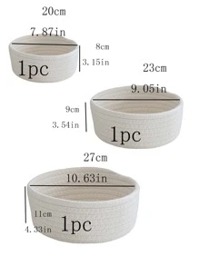 3pcs Woven Desktop Storage Basket - Beige - View 4