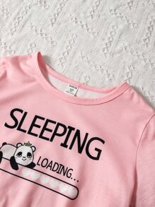 Girls Heart & Letter Graphic PJ Set - Multicolor - View 5