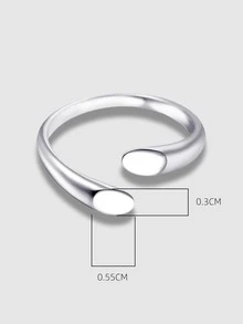 Minimalist Silver Wrap Ring - Silver - View 5