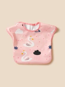 Baby Swan Print Bib - Pink - View 3