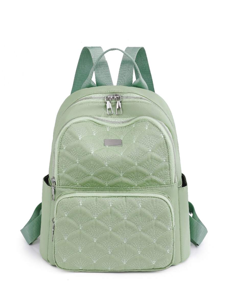衍縫設計功能背包 - 綠色 - 查看 1