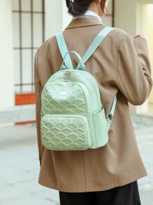 衍縫設計功能背包 - 綠色 - 查看 2