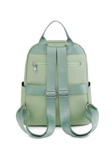 衍縫設計功能背包 - 綠色 - 查看 3