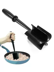 1pc Premium Heat Resistant Meat Grinder Smasher For Hamburger Meat Meat Beef Turkey Potato Masher Kitchen Tool Chopper - Black - View 1