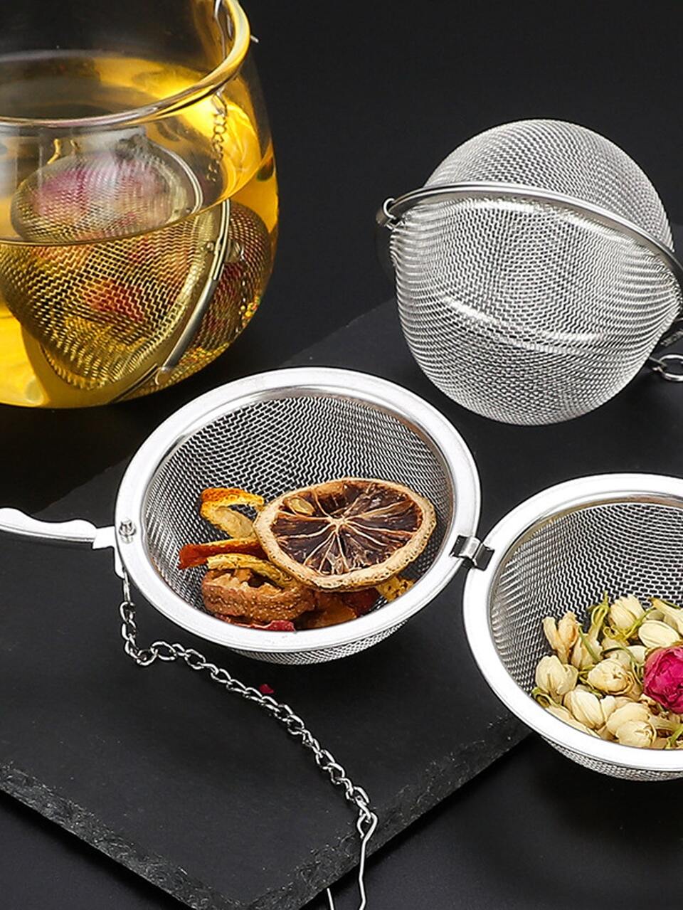 3pcs Stainless Steel Seasoning Ball, Household Tea Ball