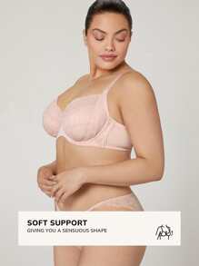 LUVLETTE Lingerie Unlined Lace Bra - Pink - View 6