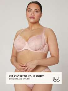 LUVLETTE Lingerie Unlined Lace Bra - Pink - View 7