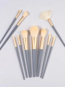 10支装黑色化妆刷套装，包含遮瑕刷、眼影刷、粉底刷，男女通用，化妆刷套装，化妆刷组合，化妆刷套装，全套化妆刷，化妆刷套装，化妆刷礼盒