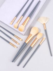 10支装黑色化妆刷套装，包含遮瑕刷、眼影刷、粉底刷，男女通用，化妆刷套装，化妆刷组合，化妆刷套装，全套化妆刷，化妆刷套装，化妆刷礼盒