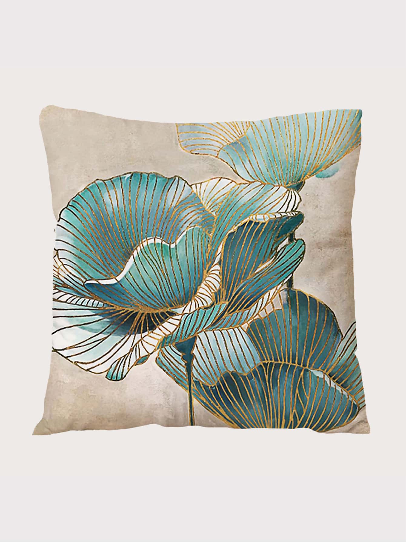 1pc Floral Print Cushion Cover Without Filler - Multicolor - View 1