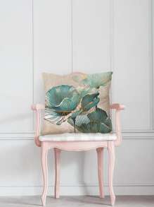 1pc Floral Print Cushion Cover Without Filler - Multicolor - View 2