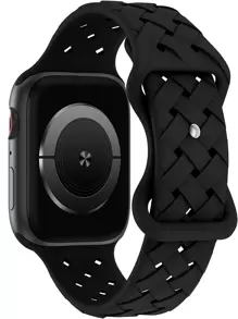 Dây đeo chi tiết dệt tương thích với Apple Watch - màu đen - Xem 1
