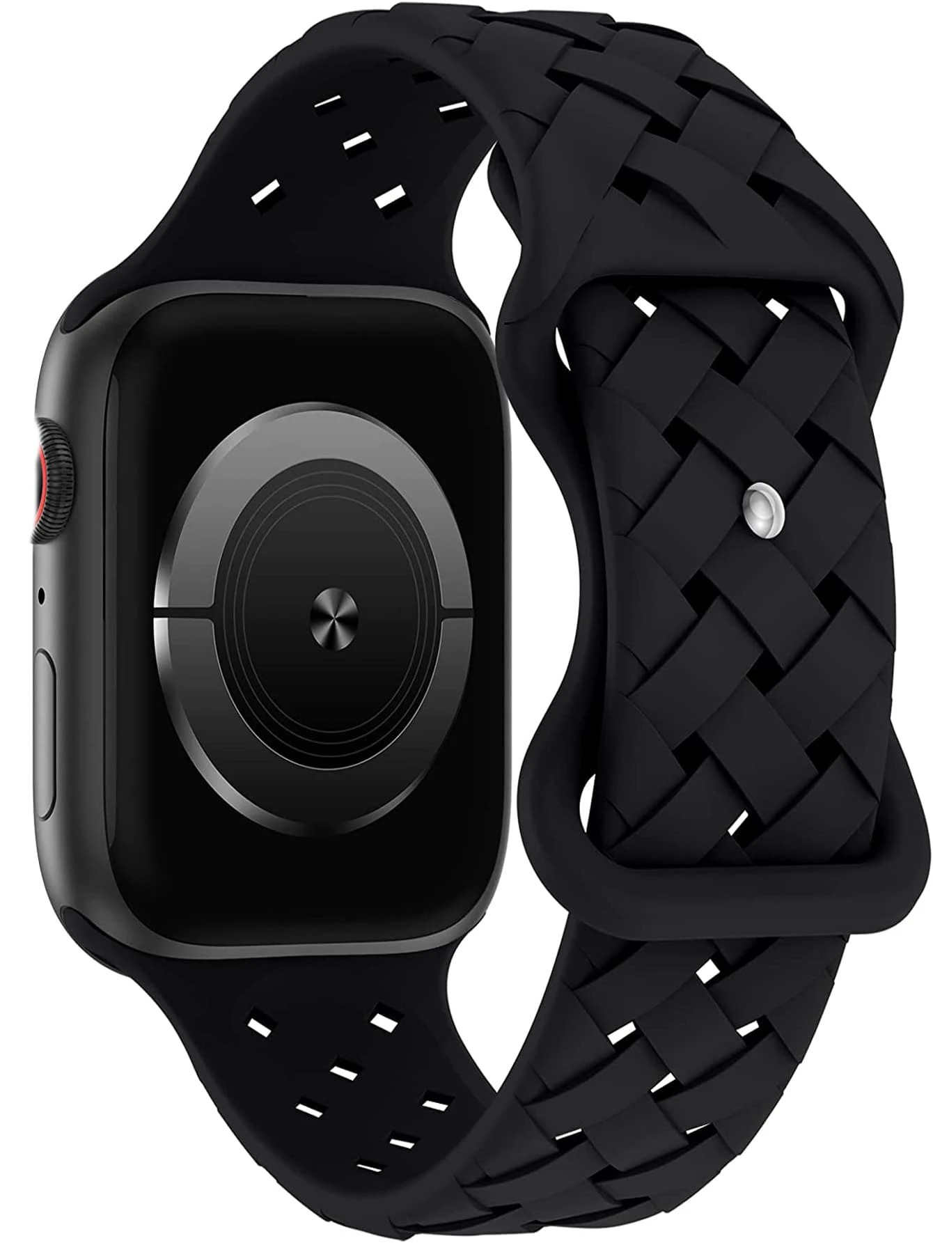Dây đeo chi tiết dệt tương thích với Apple Watch - màu đen - Xem 1