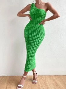 Chiquease Đầm màu trơn Thanh lịch - màu xanh lá - Xem 5