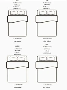 4入組/套格紋圖案被套套裝 - 彩色 - 查看 3