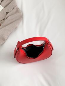 迷你極簡風格流浪包 - 酒紅色 - 查看 5