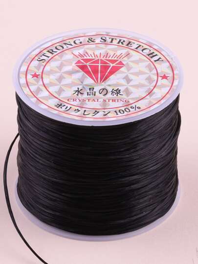 卷 40m 長 0.8mm 黑色卓越彈性氨綸材料彈力繩用於項鍊、手鍊 Diy 珠寶製作